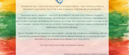 Sveikiname su Lietuvos valstybės atkūrimo diena!